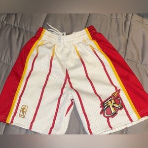 Mitchell & Ness Red and White Kids Shorts